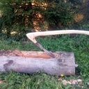 Manche "herminette"+ pot de fleur