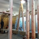 Levage à la chèvre #2. Deux sommiers pour un plancher.