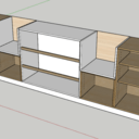 Meuble bas blanc et bois