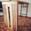 Table Bar style indus en Chêne et Noyer