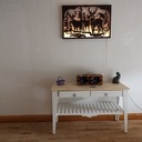 Console rétro blanche et naturel