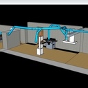 Réseau d'aspiration sous sketchup