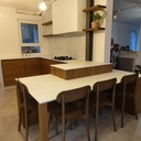 Cuisine placage chêne et compact marbre