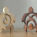 Tortue Déco en bois, fait main en chantournage