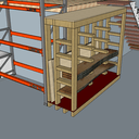 Rack à panneaux et bois brut