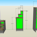 Meuble de rangement escalier en contreplaqué et chêne