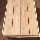 Table extérieure express et ses jardinières.