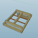 Lit moderne en chêne 140x190