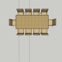 Plan en cours et demande d'avis pour table et chaise pour 10 personnes, piétement métal