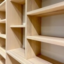 Bibliothèque en frêne massif + tiroirs Blanc Mat