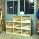 Caisse en bois pour chevet et bibliothèque