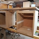 Meuble aquarium en chêne lamellé collé