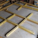 Double baie vitrée coulissante en bois