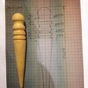 Lissoir pour brunissage des bords de cuir en buis des Corbiéres