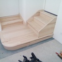 Escalier en frêne avec plat forme