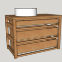 Plan meuble de salle de bain en frêne