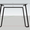 Table à manger orme et métal