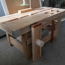 Etabli en chêne, noyer et padouk