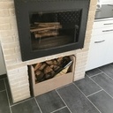 Bac de rangement et déplacement de bois pour la cheminée