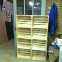 Caisse en bois pour chevet et bibliothèque