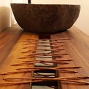 Meuble vasque & coutures cuivre