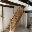 Escalier 1/4 tournant frêne massif et son garde corps