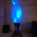 Lampe / pied en résine + bois