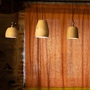 Lustre triple en bois tourné