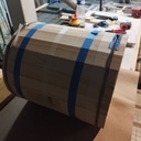 Poubelle avec les chutes