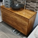 Meuble sdb en châtaigner