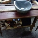 Meuble vasque & coutures cuivre