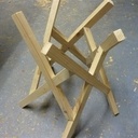 Tabouret  4 croix de st André inclinées