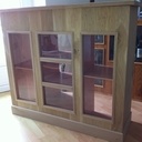 Bar vitrine en chêne massif