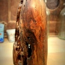 Lampe en loupe de noyer noir.