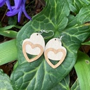 Boucles d'oreilles en placage de chêne et sycomore