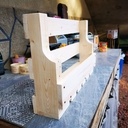 Étagère bois porte bouteilles et verres