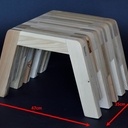 Tabouret "Mille-Pattes" en bois sur-cyclé