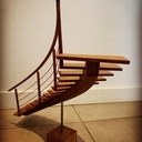 Maquette escalier débillardé à limon central