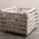 Grande caisse de rangement avec sac coton et roulettes
