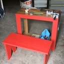 Etabli pour enfant avec banc intégré et caisse à outils