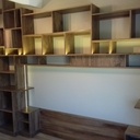 Bibliothèque en noyer massif