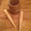 Lissoir pour brunissage des bords de cuir en buis des Corbiéres