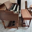 Banc d'orgue Hammond en acajou