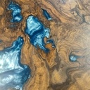 Plateau bois de noyer et résine époxy