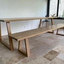 Table XXL piètement en chêne et son banc