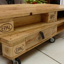 Table basse palettes sur roulettes