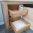 Buffet en chêne massif et valchromat noir