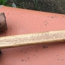 Teinté au brou de noix, puis poncé pour laisser quelques zones foncées. Finition huile de lin.