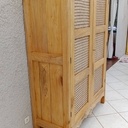 Armoire en Badamier + cannage pandanus