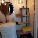 Etagère bois avec écorce